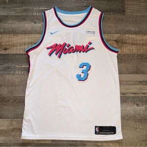 Nike Miami Basketball Jersey - White and Light Blue WADE size 50